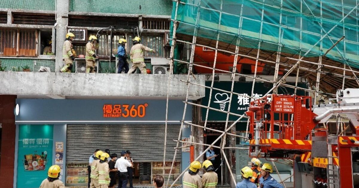 深水埗南昌街唐樓棚架倒塌 六旬工人墮地頭部受傷送院