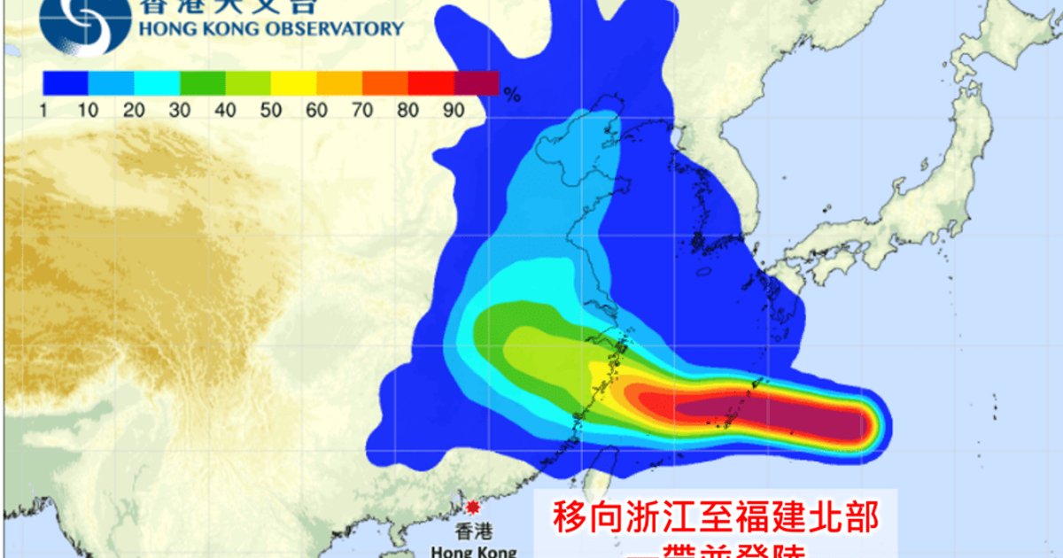 台风白海豚周日吹袭浙江 料创天文台65年最长途纪录