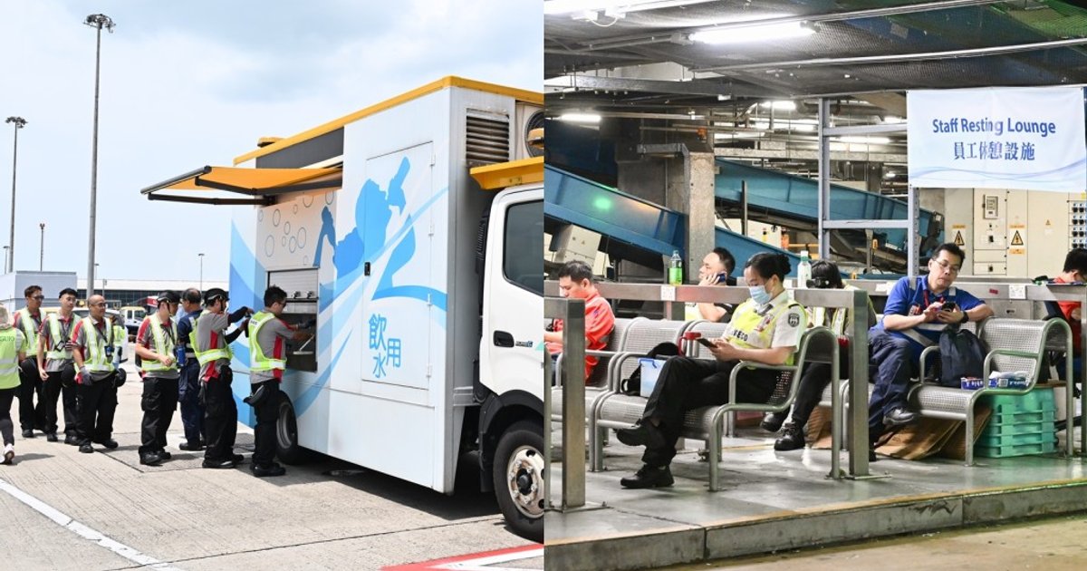 破紀錄高溫︱機場推多項防暑措施 設流動飲水車、派雪糕等供員工消暑