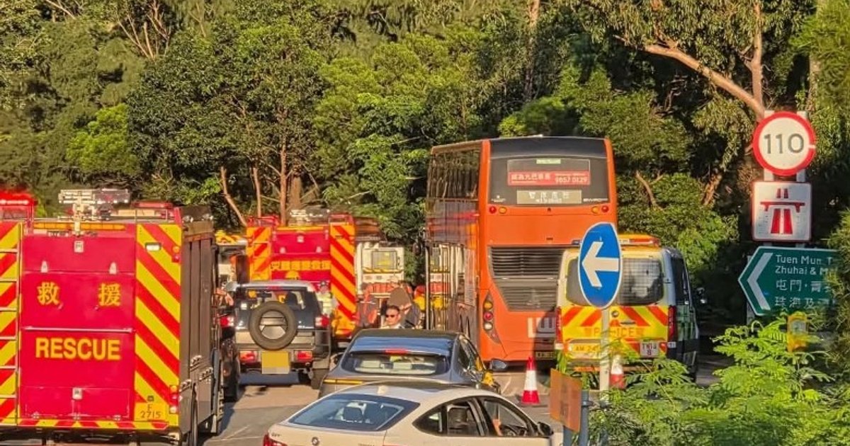 Motorcyclist Trapped Under Bus After Tung Chung Crash