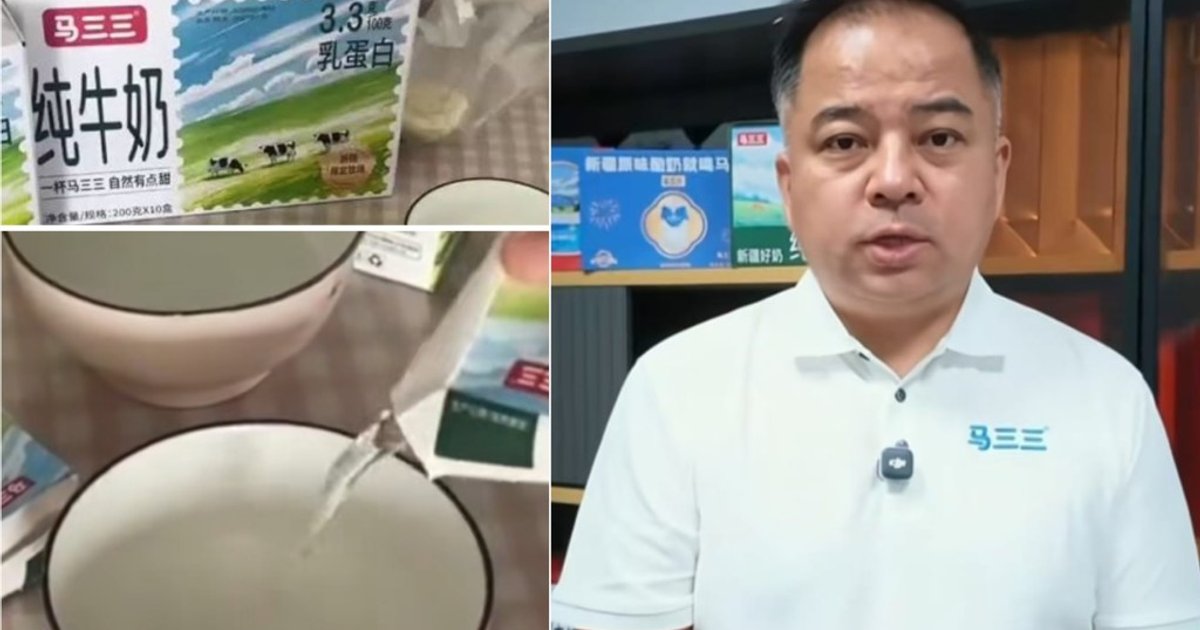 网购新疆牛奶倒出清水 乳企董事长出镜道歉