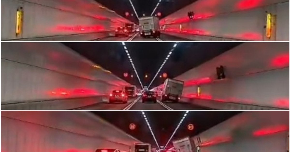 紅隧來車交通意外已清理 隧道貨車險翻側片段瘋傳
