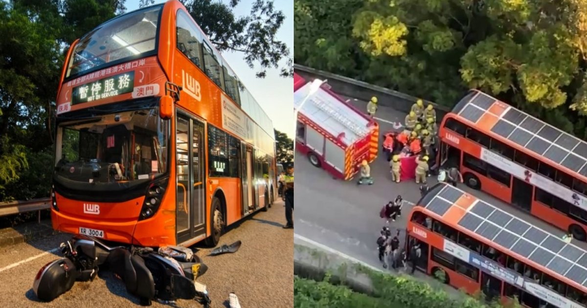 东涌九巴撞电单车 骑士卷车底命危