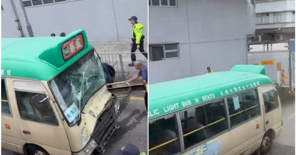 葵涌道三車相撞至少9人傷　昌榮路迴旋處行車線封閉