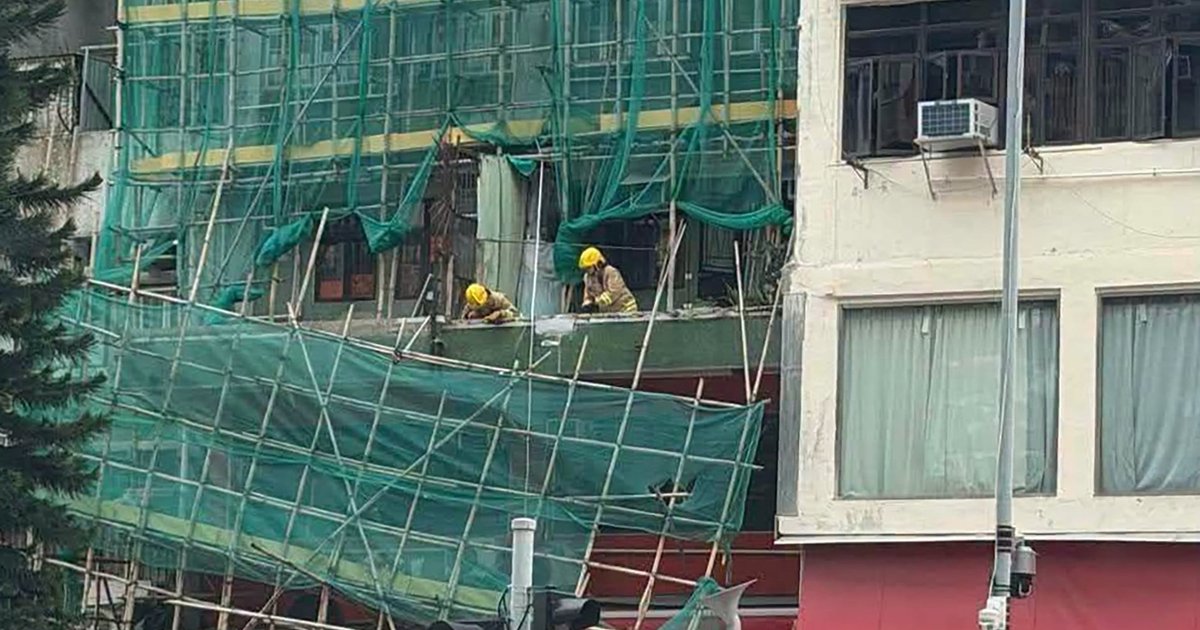 深水埗竹架倒塌男子被困送院救治