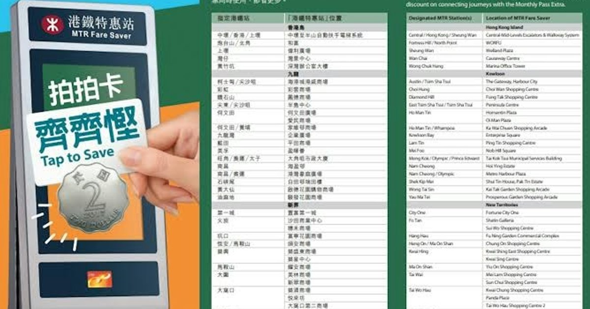 政府確認：港鐵無計劃調整兩蚊特惠站優惠