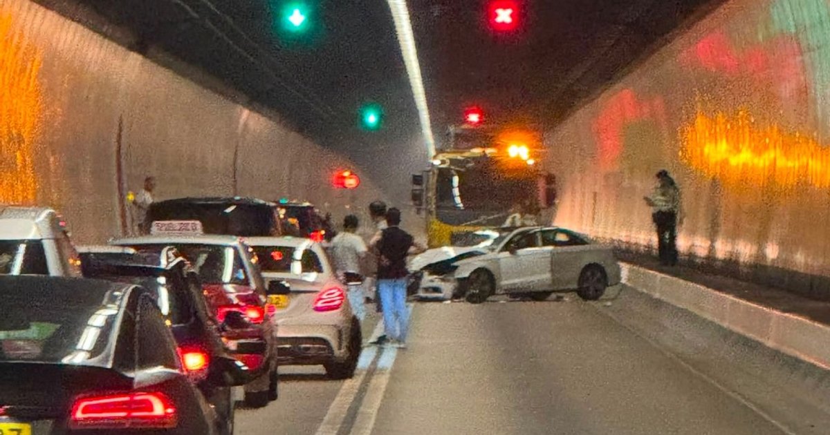 大老山隧道兩部私家車相撞 一司機受輕傷管道交通一度擠塞