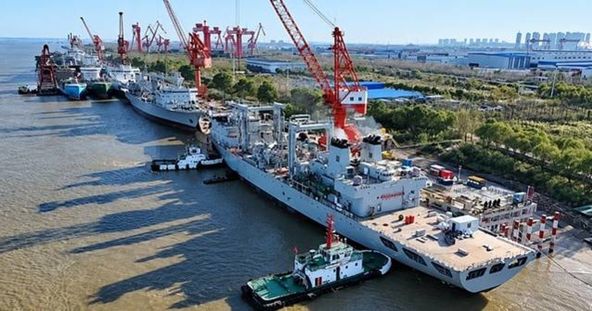 China Launches 20,000-Ton Unmanned Submarine Mother Ship, 60,000-Ton Supply Ship