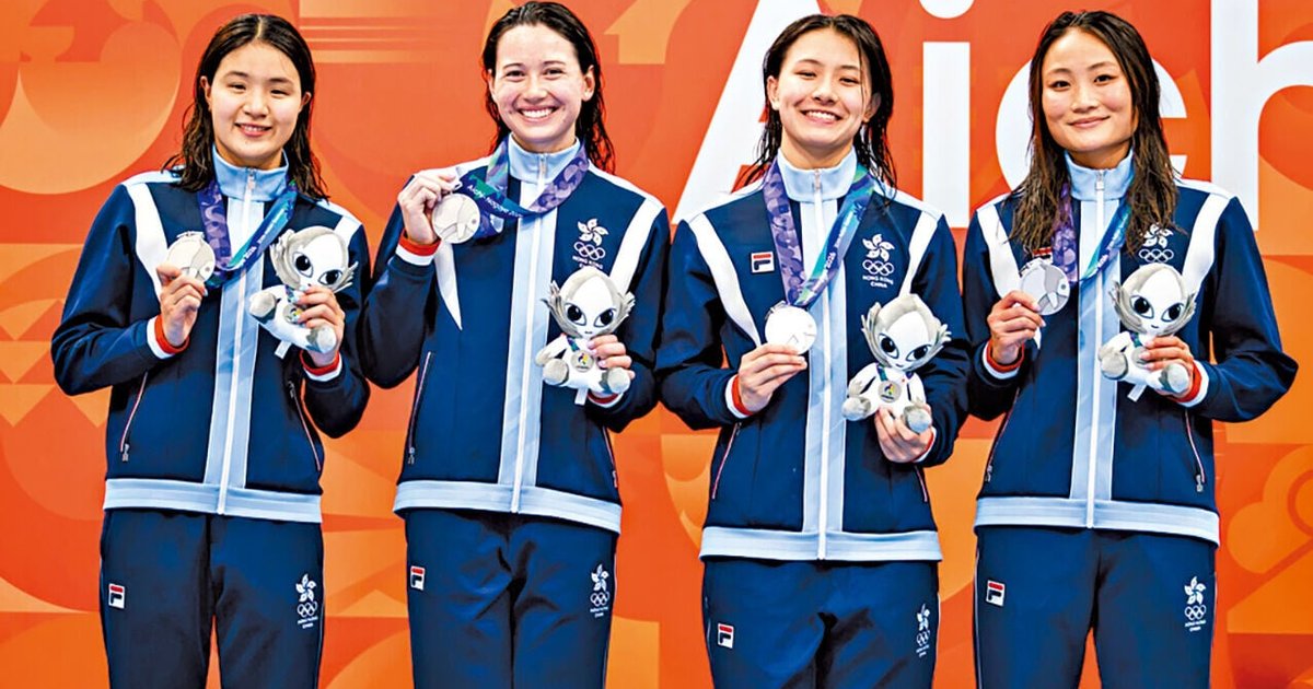 亞運女子4×100自由泳 何詩蓓領軍破港績摘銀