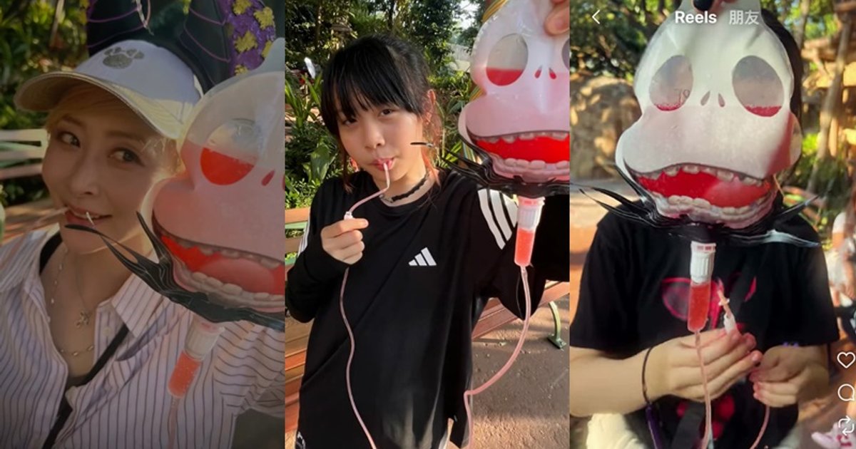 汤盈盈带两女迪士尼万圣节玩乐 大女被面具遮样引热议