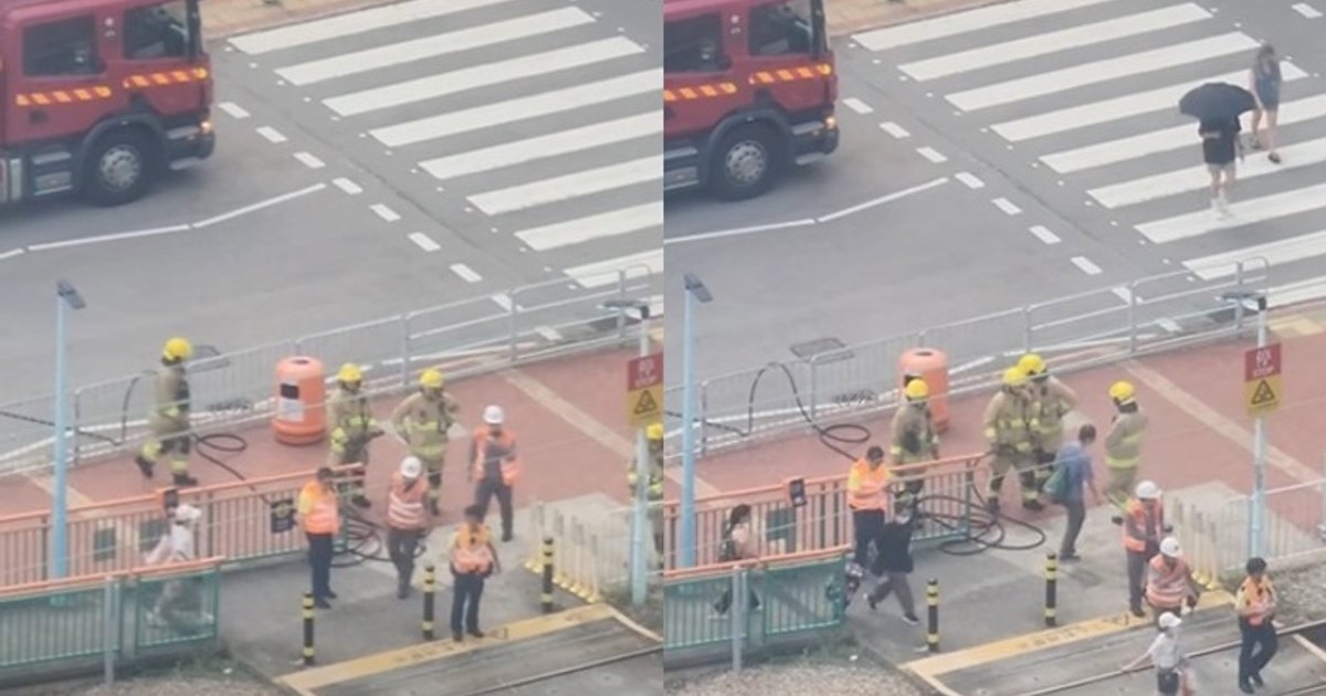 屯门丰景园轻铁站路轨冒烟　烟头烧着杂草肇祸