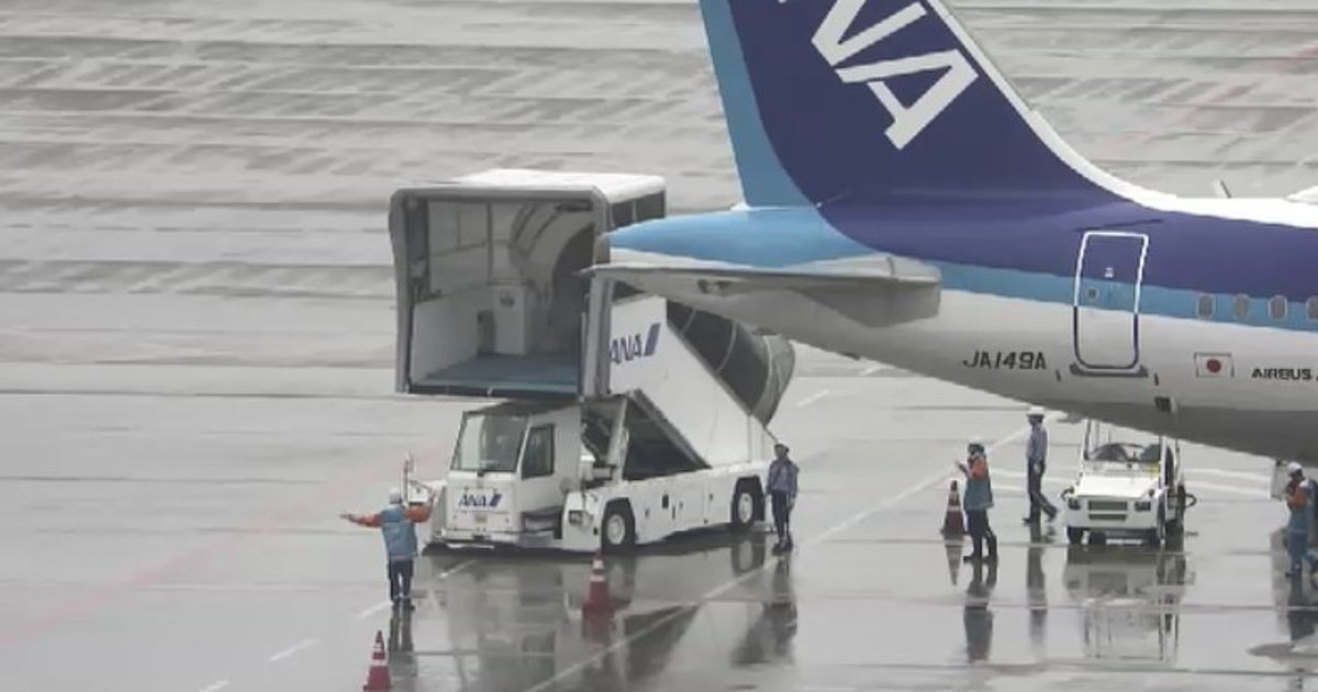日本福岡機場舷梯車撞客機尾部　187人安全無恙