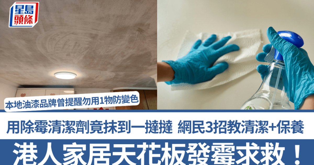 港人天花發霉求助 專家與網民齊籲慎用漂白水