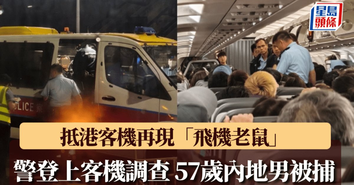曼谷抵港航班疑现“飞机老鼠” 57岁内地男被捕