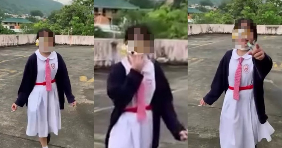 荃湾女学生穿校服天台吸烟片段网络疯传 网民反应两极