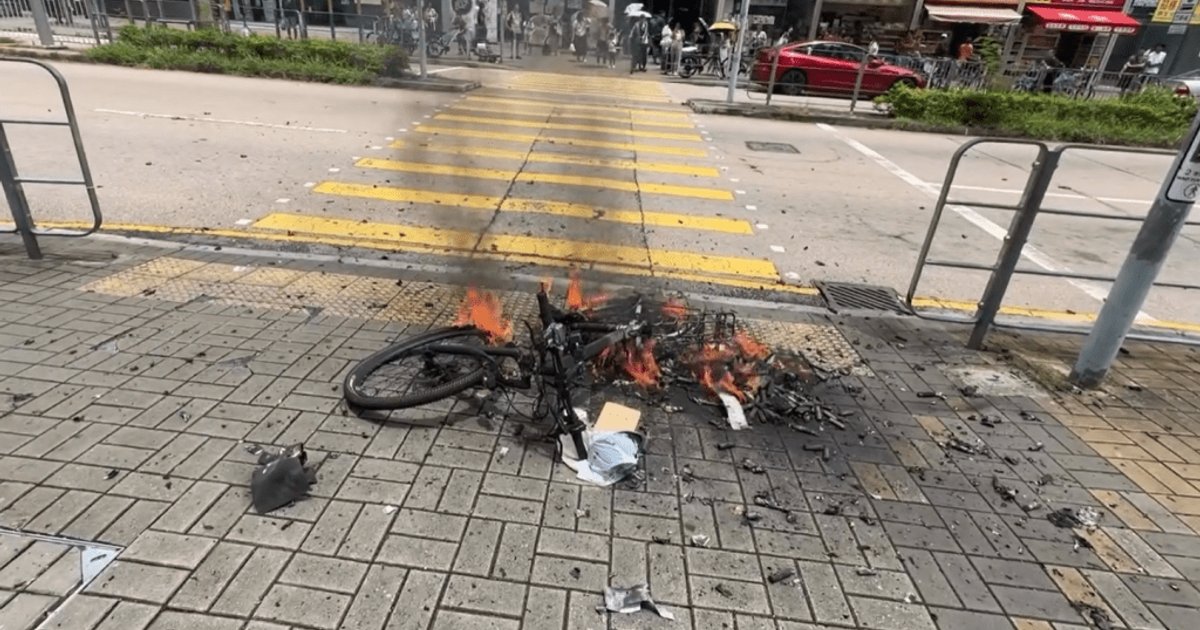 Electric Food Delivery Bike Catches Fire in Tin Shui Wai, No Injuries