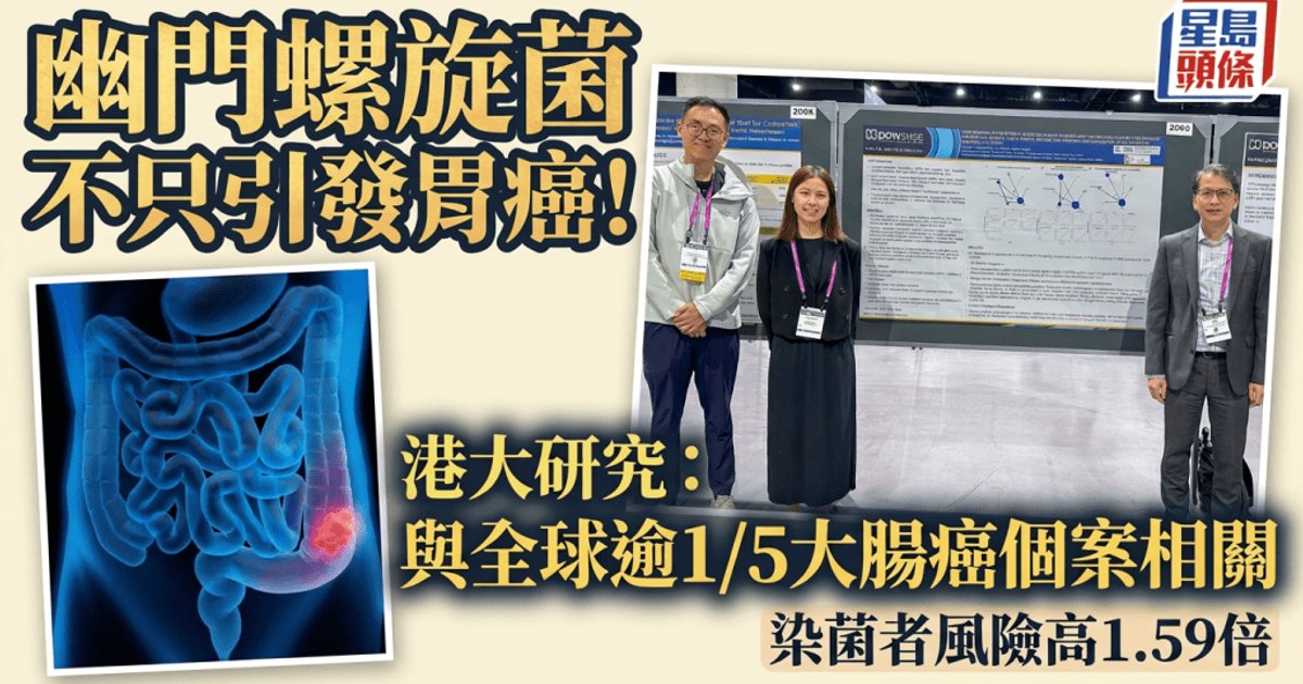 港大研究揭示幽门螺旋菌与全球逾五分之一大肠癌病例相关