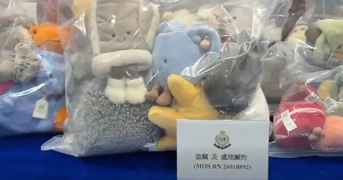 香港警方拘3人涉盗7万元Jellycat玩偶