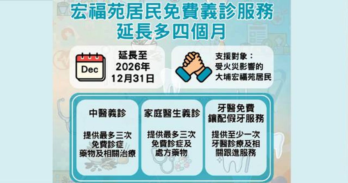 宏福苑居民免费义诊 政府宣布延长至年底