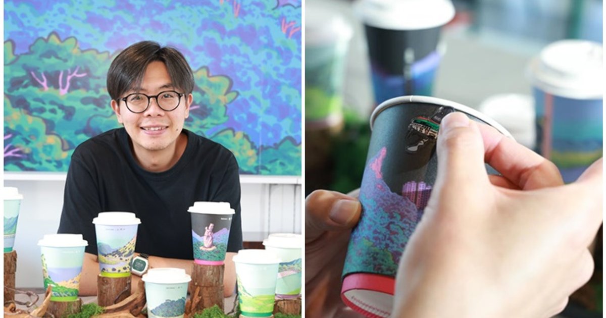 Stephen Wong turns coffee cups into Hong Kong trail art