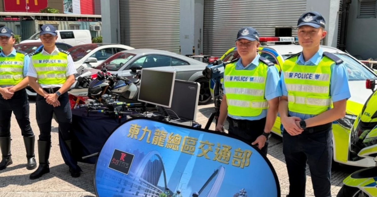 警方观塘绕道打击危险驾驶 首用无人机拘10人